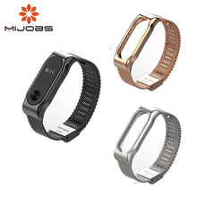 Mijobs Mi Band 2 Strap Metal Bracelet Screwless Stainless Steel Bracelet Wristbands Replace Accessories For Xiaomi Mi Band 2